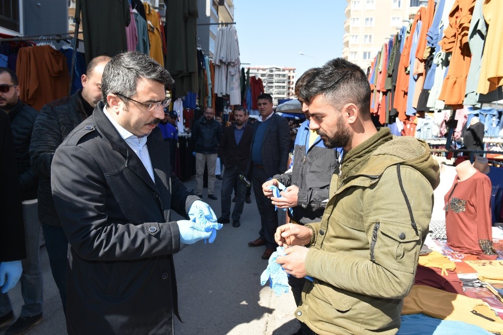 Yıldırım’daki pazar yerlerinde korona virüs tedbiri 