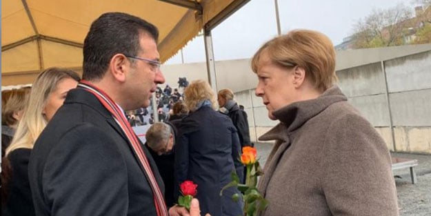 Yine gezmeye giden İmamoğlu, Almanya'da Merkel'le sohbet etti