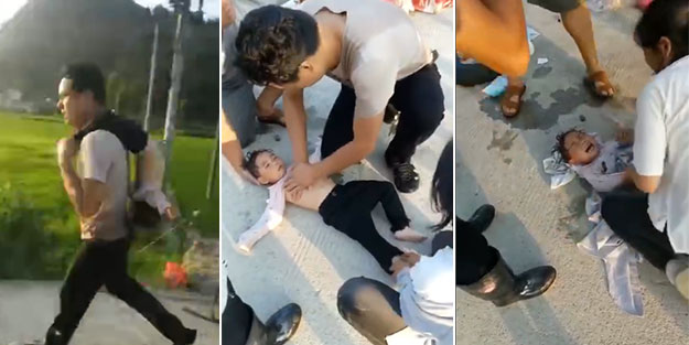 Yok böyle müdahale! Derede boğulan çocuğu önce sırtına aldı, sonra kalp masajı yaptı