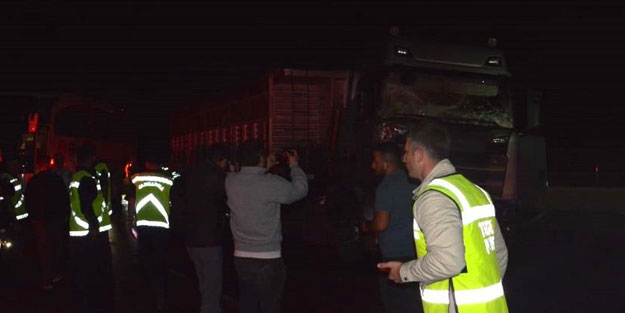 Yolcu otobüsü ve tır çarpıştı