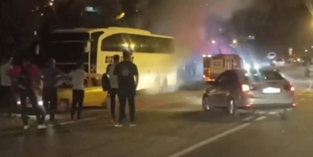 Yolcu otobüsünde yürekler ağza geldi