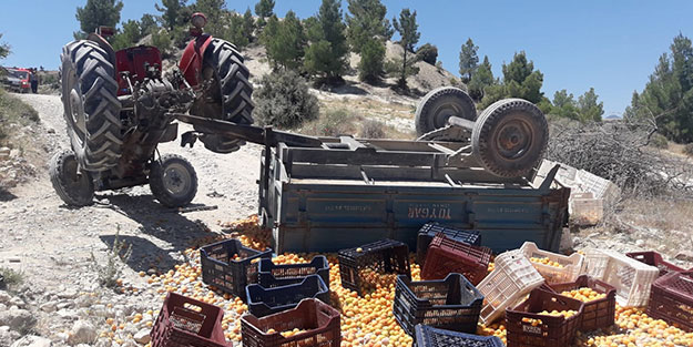 Yolcuları bulunan traktör, faciaya davetiye çıkarıyordu! 1 ölü, 9 yaralı