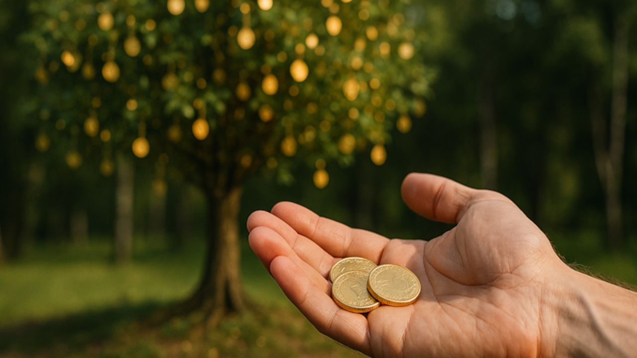 Yolda görenler çok şaşkın: Bu ağaç yapraklarından altın veriyor!