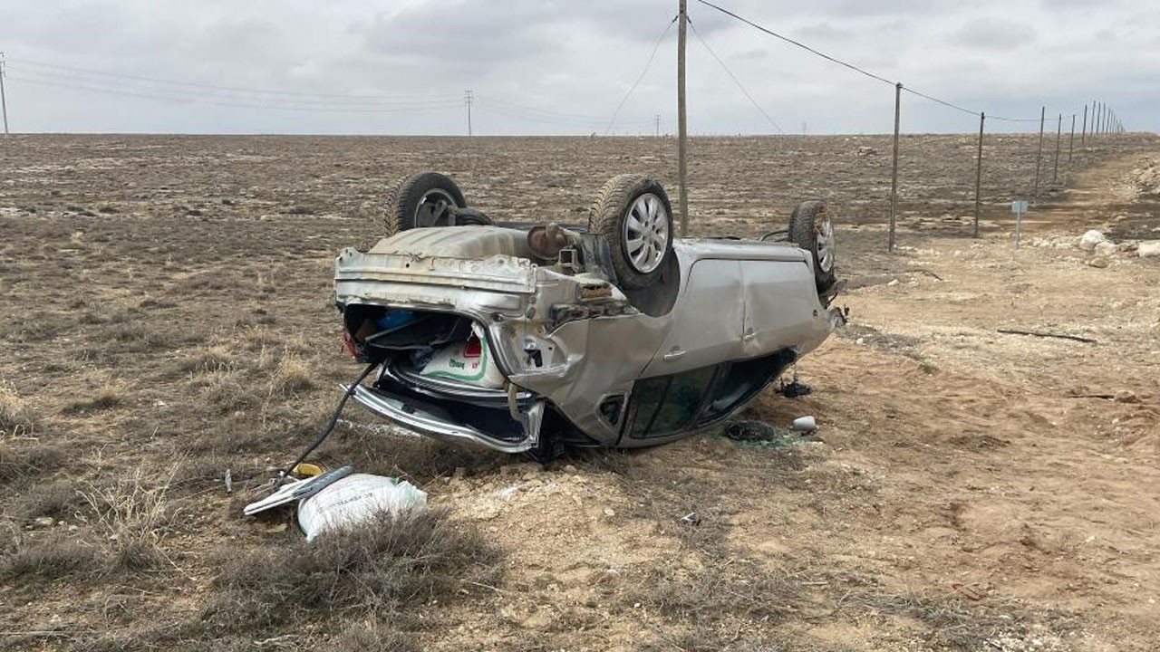 Yoldan çıkan otomobil takla attı! 3 yaralı