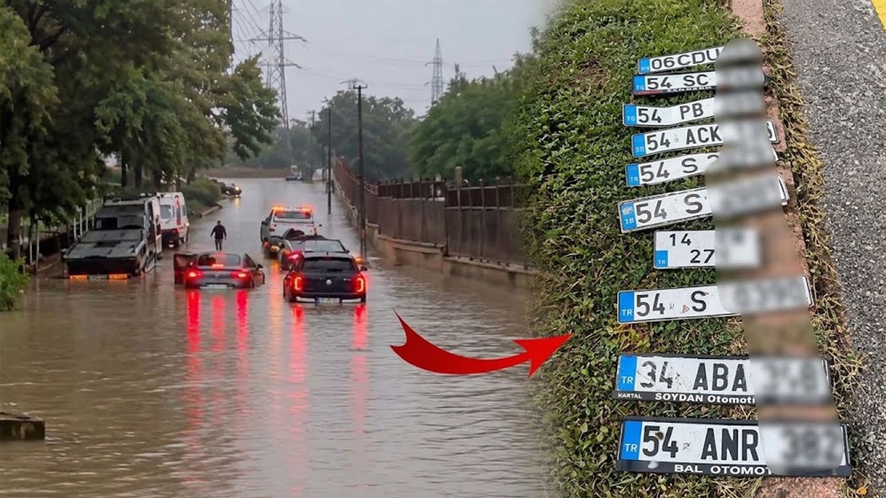 Yoldan mantar gibi plaka topladılar! Selden geriye sadece plakalar kaldı