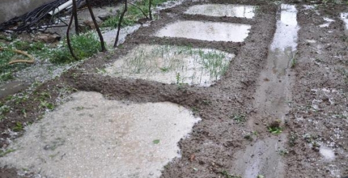 Yozgat'ı dolu vurdu! Sebze bahçeleri sular altında kaldı