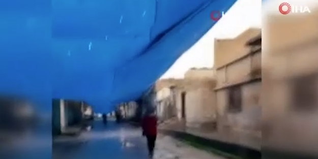 YPG'yi Türkiye korkusu sardı! Branda ile kapattılar