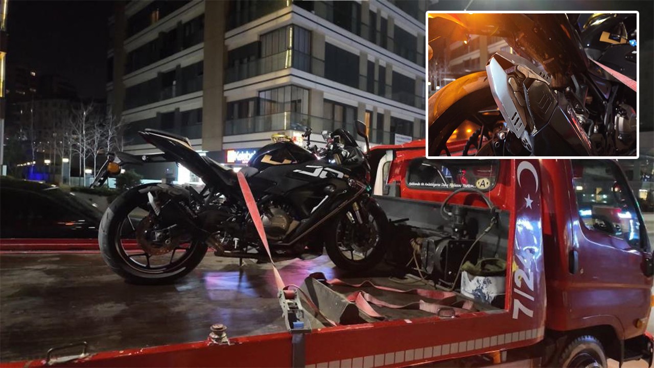 Yüksek ceza akıllandırmadı Motosikletteki gizli egzozu polis yakaladı