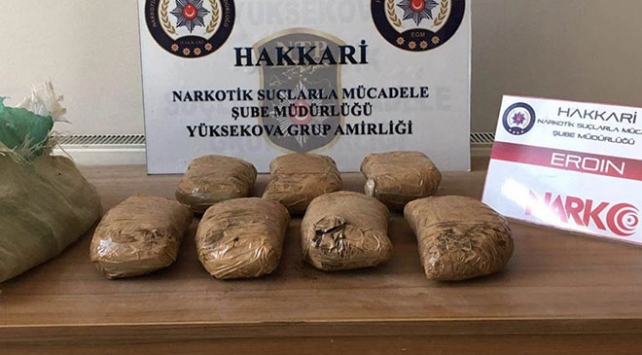 Yüksekova'da 7 kilogram eroin ele geçirildi