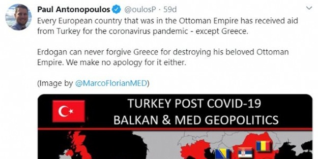 Yunan gazeteci, koronavirüs yardımları üzerinden Türkiye'yi hedef aldı