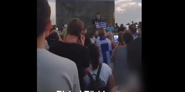 Videonun Yunan rahibin halkı Türklere karşı uyardığını gösterdiği iddiası