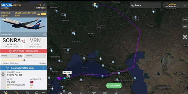 Yunanistan izin vermedi! Rus yolcu uçağı İstanbul'a iniş yaptı