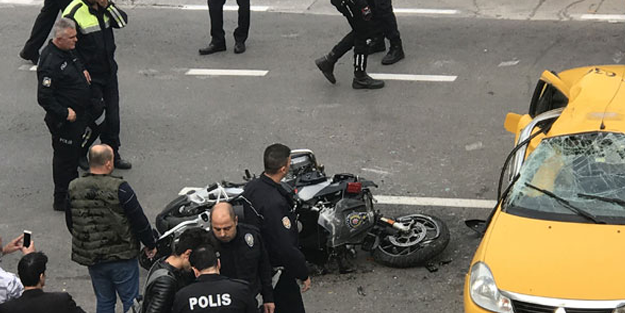 Yunus polisler, taksiyle çarpıştı! 3 yaralı