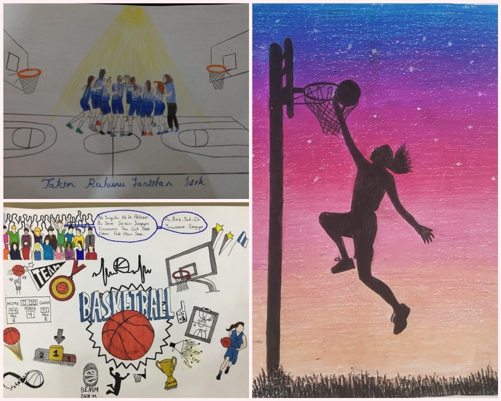 Yunusemreli sporcular resimle basketbolu anlattı 