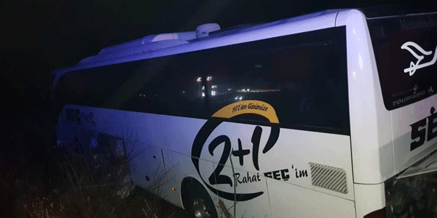 Yürekler ağza geldi! Yolcu otobüsü tarlaya uçtu