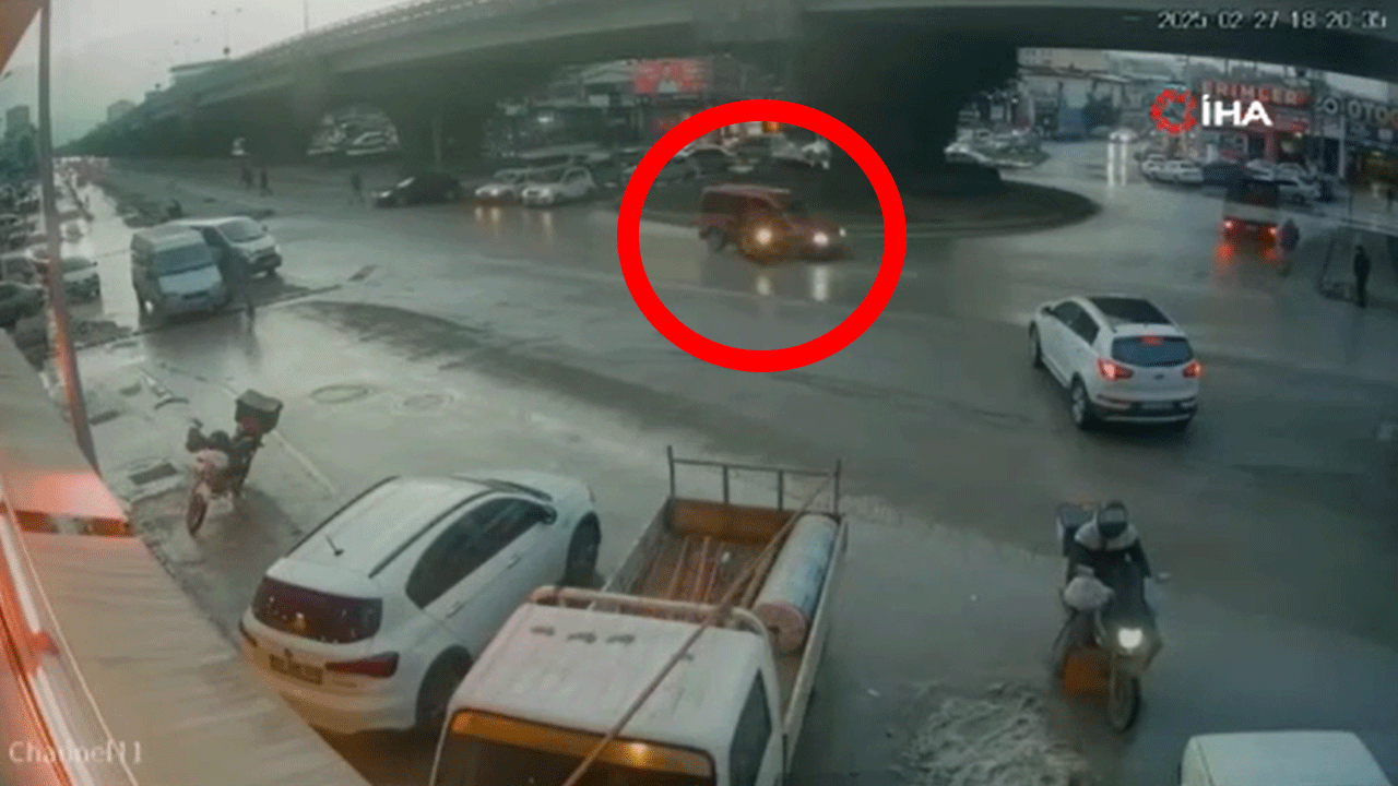 Yürekleri ağza getiren kaza kamerada