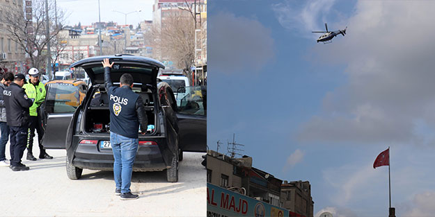 Yüzlerce polis katıldı! Helikopter destek verdi