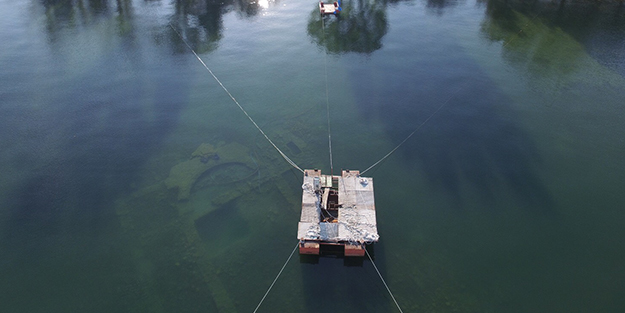 Yüzyıllık tarih havadan görüntülendi
