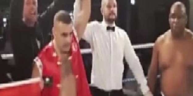 Zabıta boksör İngiliz rakibini nakavt etti!