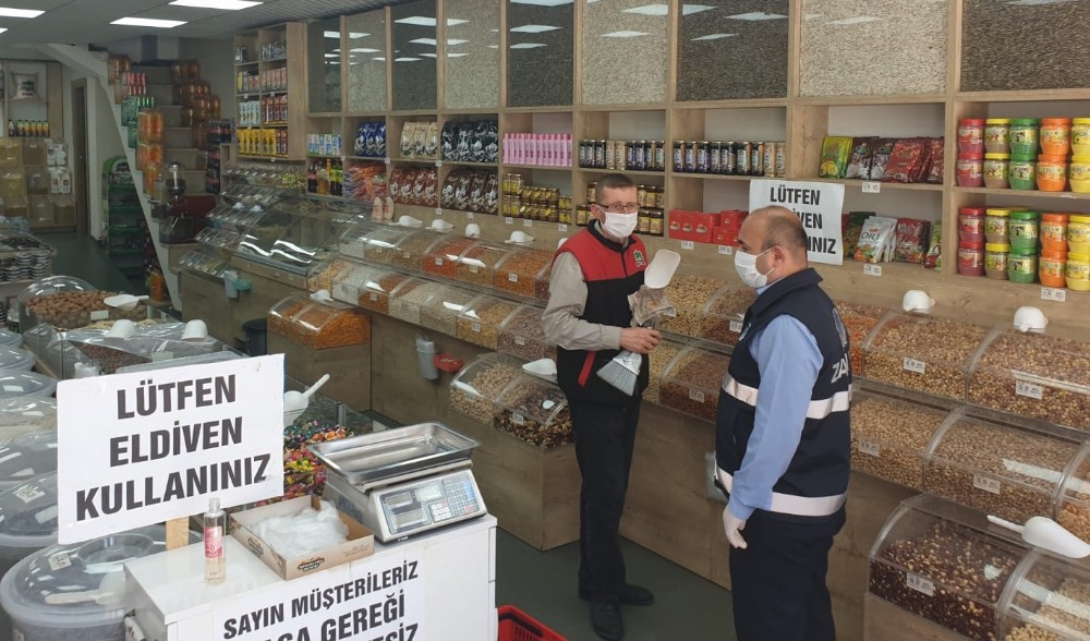 Zabıtadan korona virüs denetimi 