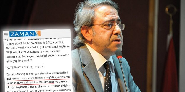 Zaman gazetesi kendi yazarı Mustafa Armağan'a da hakaret etti