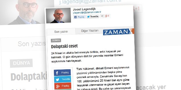 Zaman şimdi de Ermeni soykırımı yalanını savunmaya başladı