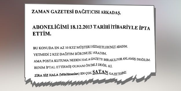 Zaman’dan aboneye iptal çilesi