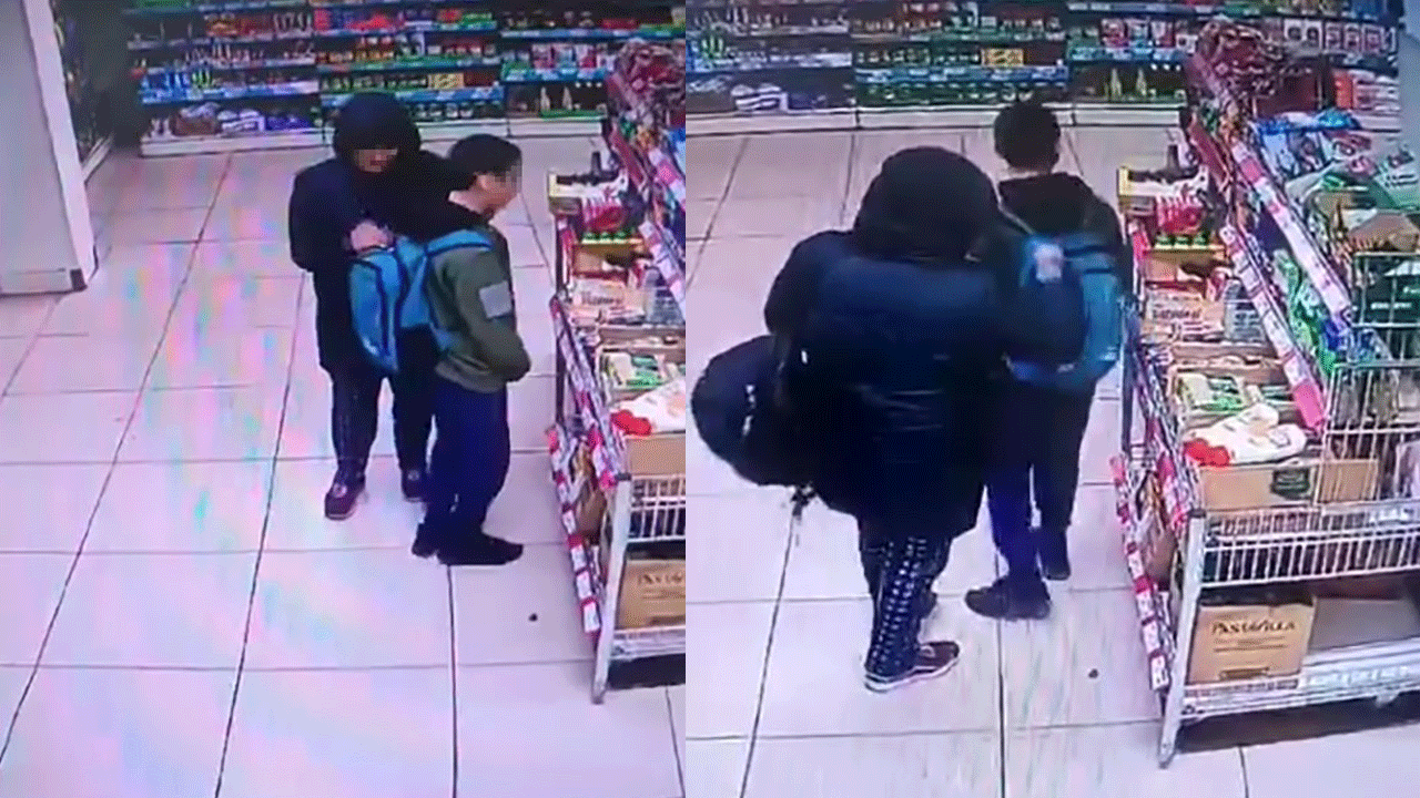 Zincir markette utandıran görüntü