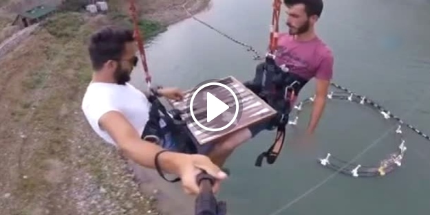 Zipline hattındaki tavla çılgınlığı kamerada!