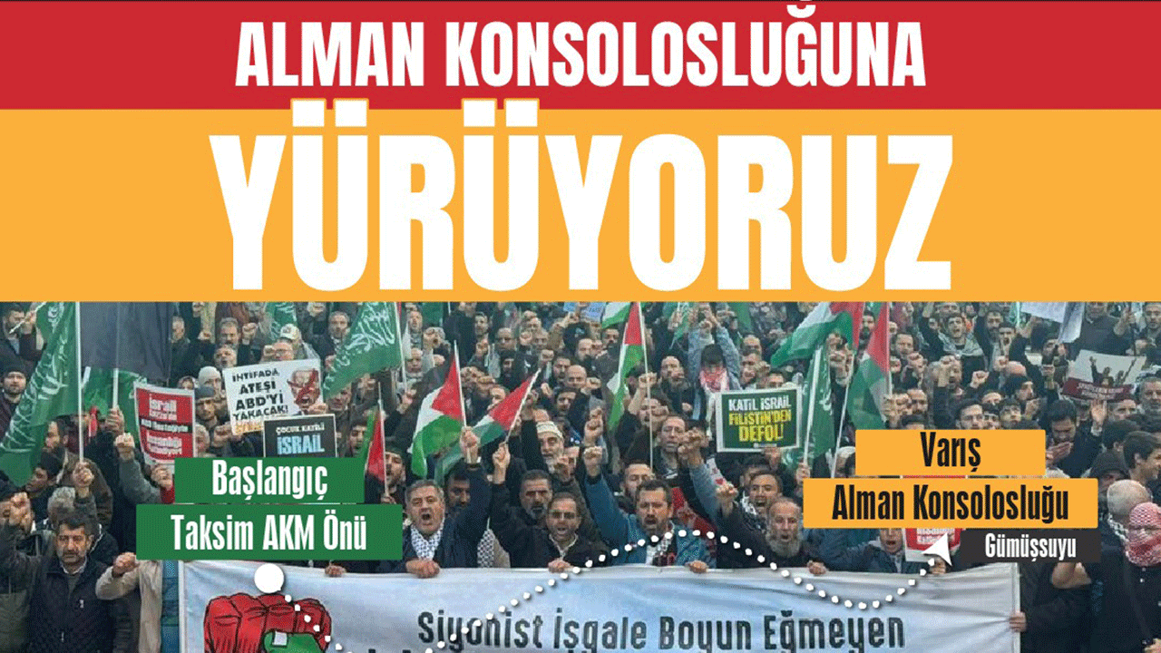 Zulme sessiz kalınmıyor! İstanbul'da İsrail'in suç ortağı Almanya'ya Gazze protestosu