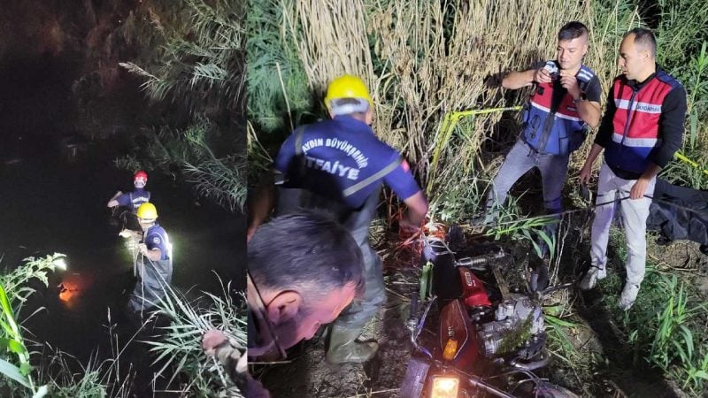 Aydın’da motosiklet kanala devrildi: 24 yaşındaki yolcu hayatını kaybetti
