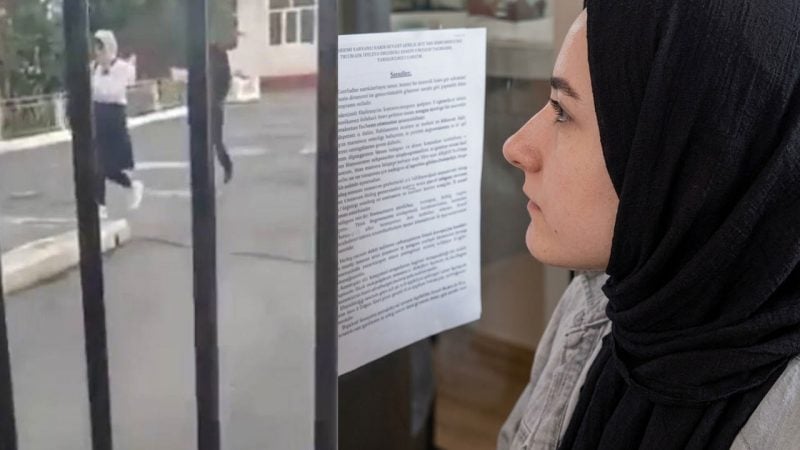 Azerbaycan’daki yasağa tepki çığ gibi: Başörtülü kızın feryadı yürekleri dağladı!