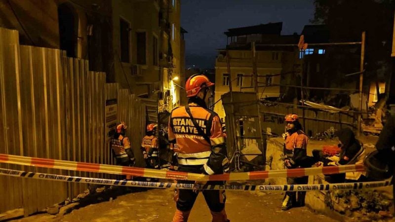 Çöken 5 katlı metruk binada yapılan aramada can kaybı yaşanmadı