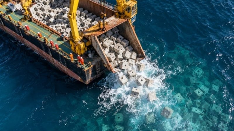 Denizin dibine 75 bin beton küp bıraktılar!