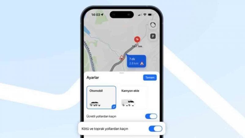 İşte aktif etmenin yolu: Yandex navigasyonda yeni rota özelliği