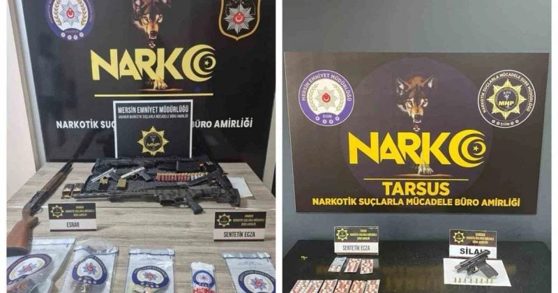 Mersin'de 630 polisle şafak vakti uyuşturucu operasyonu: 77 şüpheli gözaltında