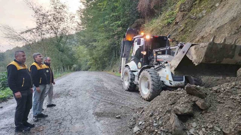Sağanak heyelanı tetikledi: Köy yolu ulaşıma kapandı