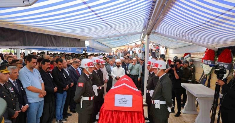 Şehit Piyade Uzman Çavuş Yusuf Güneş'e memleketi Kahramanmaraş'ta askeri törenle veda