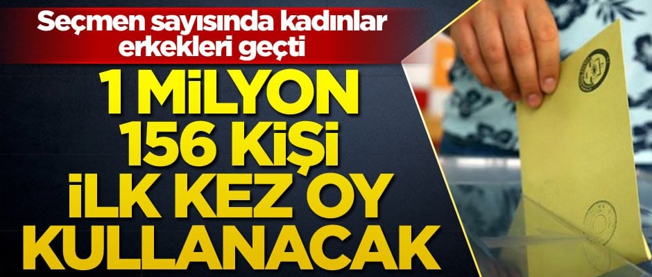 1 milyon 156 kişi ilk kez oy kullanacak... Seçmen sayısında kadınlar erkekleri geçti