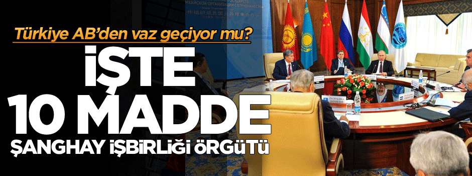 10 maddede Şanghay İşbirliği Örgütü