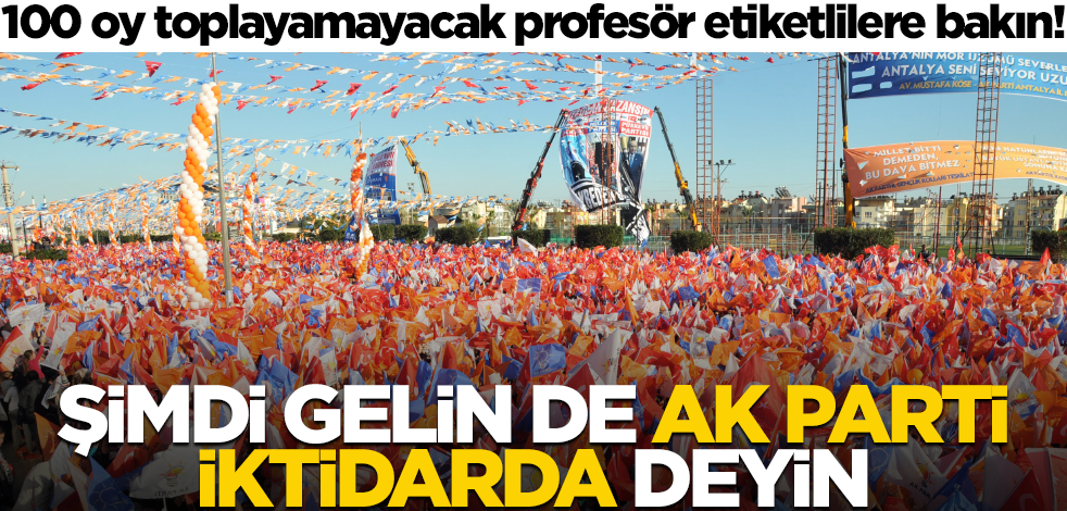 100 oy toplayamayacak profesör etiketlilere bakın! Şimdi gelin de AK Parti iktidarda deyin