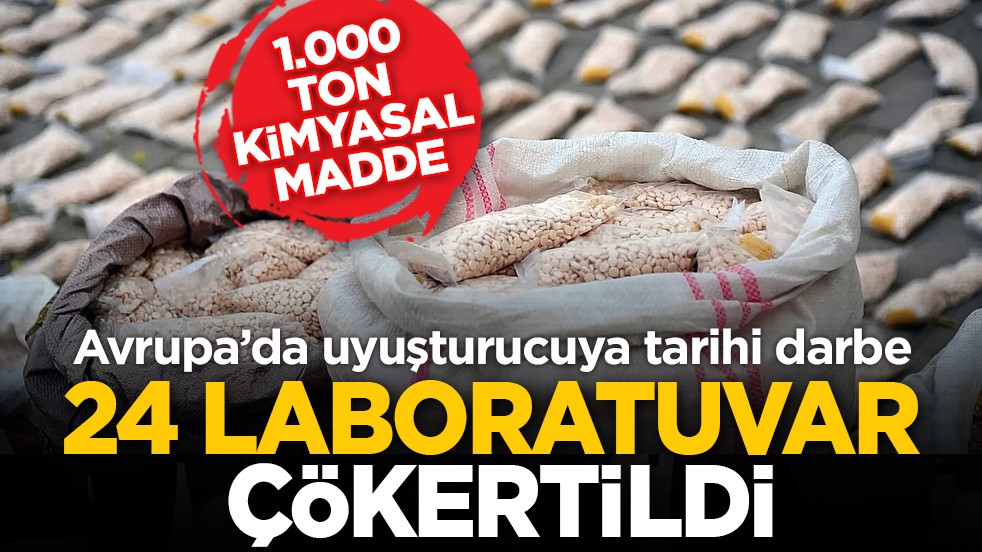 1.000 ton kimyasal madde: Avrupa’da uyuşturucuya tarihi darbe, 24 laboratuvar çökertildi