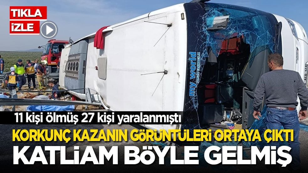 Katliam böyle gelmiş! 11 kişinin öldüğü Manisa'daki korkunç kazanın görüntüleri ortaya çıktı!