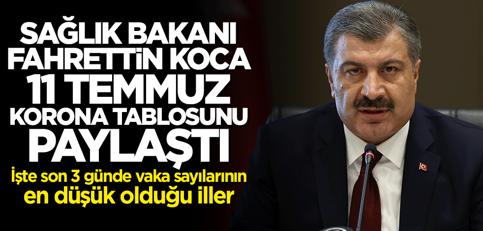 11 Temmuz koronavirüs bilançosu açıklandı