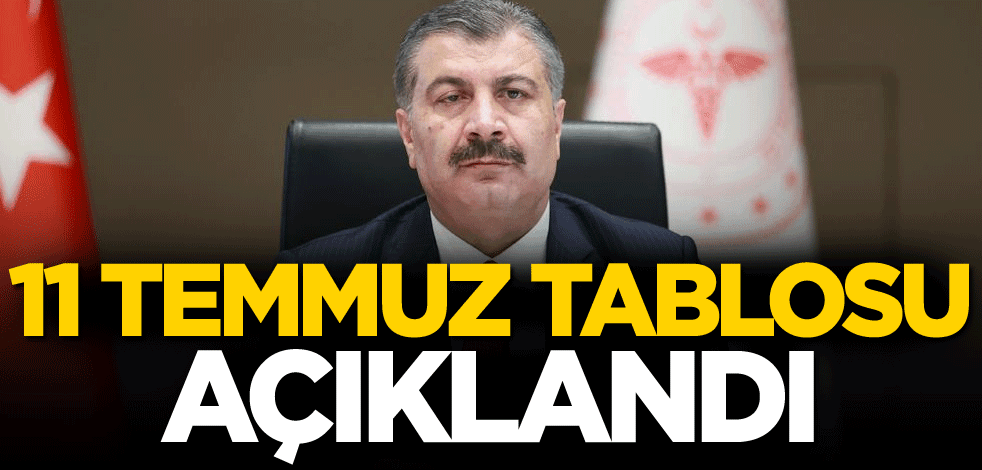 11 Temmuz koronavirüs tablosu açıklandı
