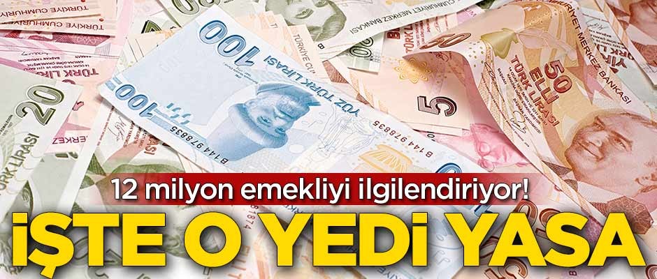 12 milyon emekliyi ilgilendiriyor! İşte o yedi yasa