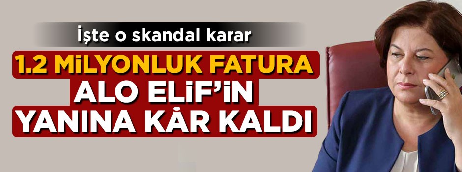 1.2 milyonluk fatura Elif Doğan Türkmen'in yanına kâr kaldı