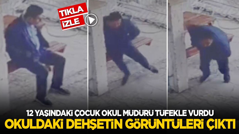 12 yaşındaki öğrenci okul müdürünü tüfekle vurmuştu! Okul bahçesindeki dehşetin görüntüleri çıktı