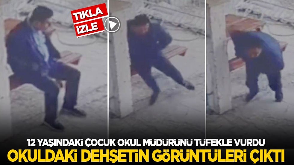 12 yaşındaki öğrenci okul müdürünü tüfekle vurmuştu! Okul bahçesindeki dehşetin görüntüleri çıktı
