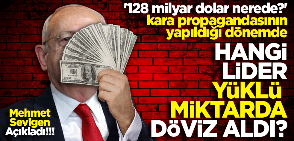 '128 milyar dolar nerede?'kara propagandasının yapıldığı dönemde hangi lider yüklü miktarda döviz aldı? CHP'li Sevigen o ismi açıkladı!